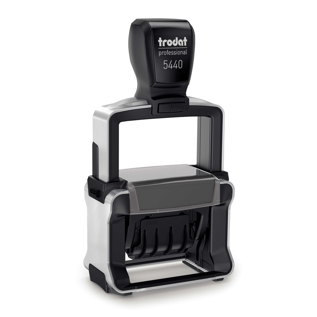 5440 trodat® Professional™ 4.0 dateur Allemand avec texte, encrage noir (2 + 2 lignes)