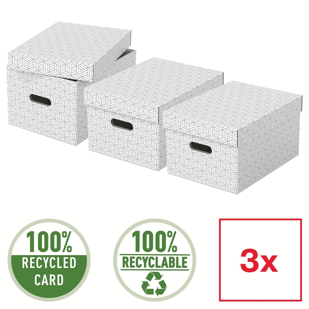 Esselte Home Storage Box Medium, Pack of 3