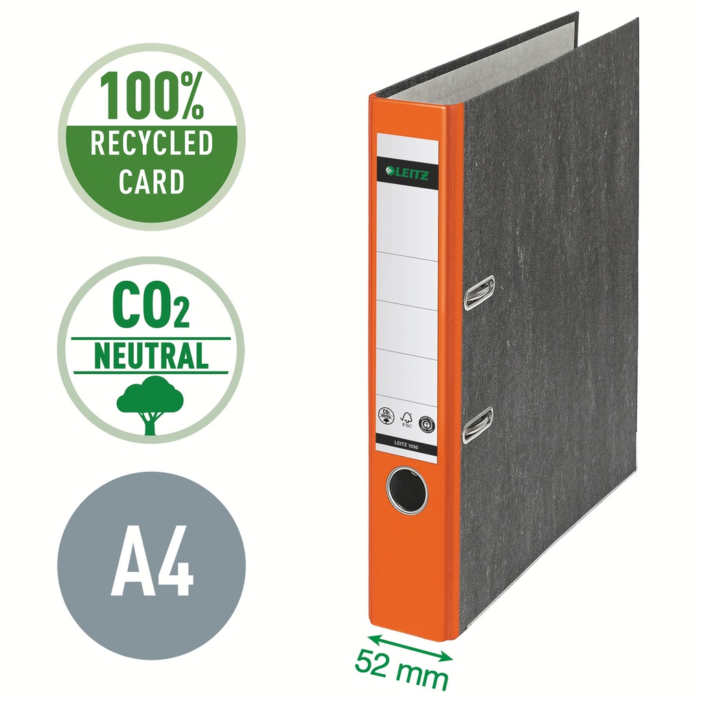 Leitz 180° Lever Arch File Classic Marbled, CO2 neutral, 100% recycled card