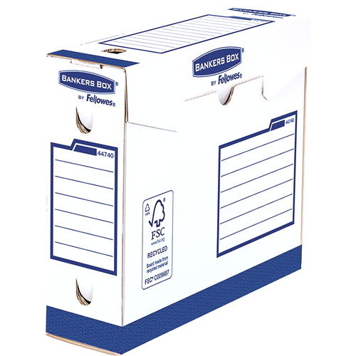 Bankers Box® Basic Heavy Duty 80 mm A4+ transfer file white/blue 20 pk