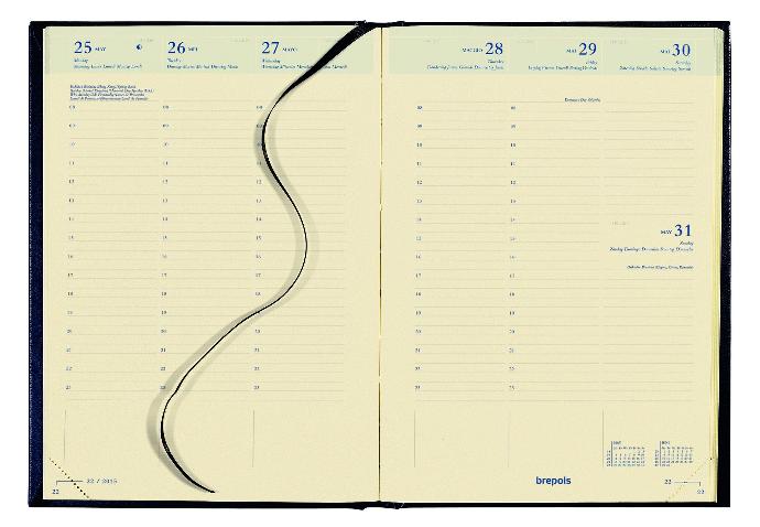 Office diary Bretime week to a view, creme paper