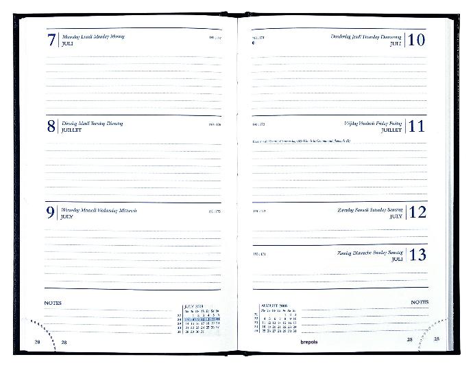 Agenda de bureau Saturnus semainier, papier blanc