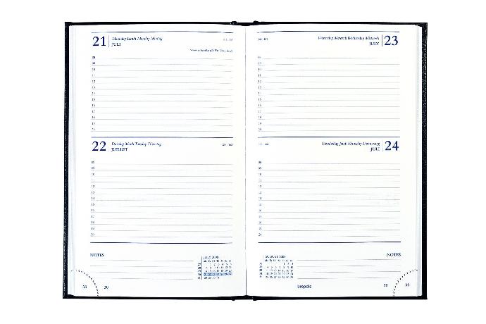 Agenda de bureau Saturnus 2 jours par page, papier blanc
