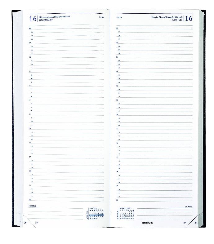 Agenda de bureau Saturnus 1 jour sur 2 pages, papier blanc