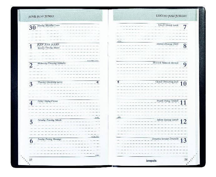 Agenda de poche Breplan 1 semaine par page, papier blanc