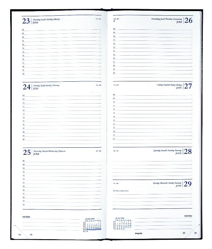 Office diary Saturnus week to a view, white paper