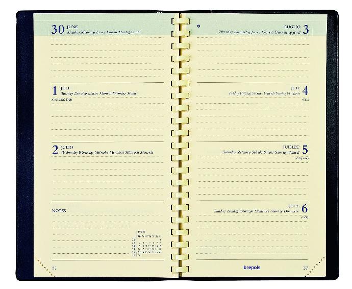 Agenda de poche Interplan semainier, papier chamois