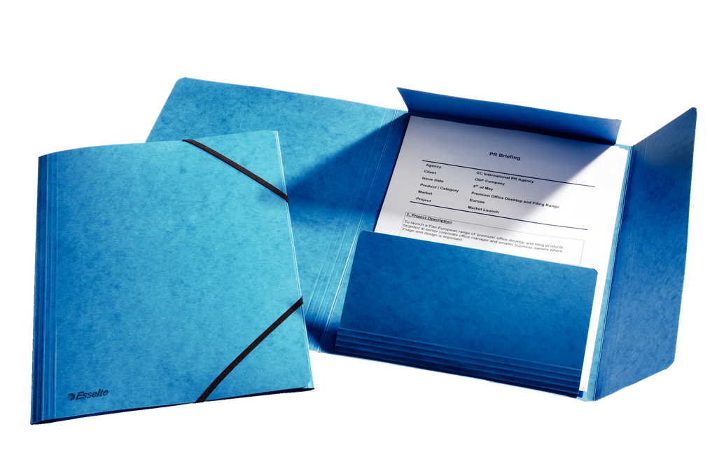 Esselte Rainbow 3-flap folder blue with elastic band