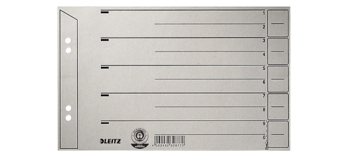 Leitz divider cardboard grey 2/4 rings A5