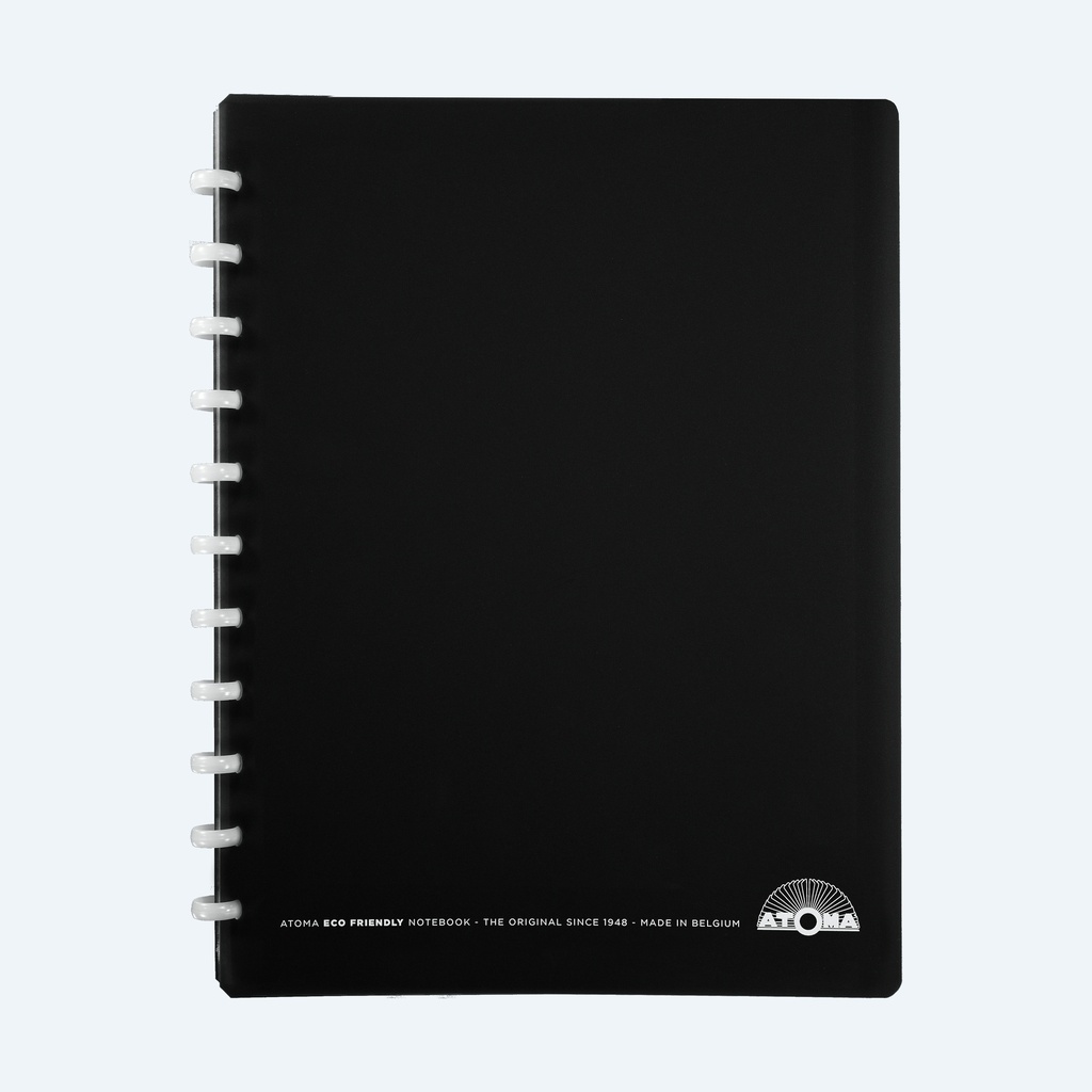 Atoma notebook A4+ 5mm 60sheet index Eco Polypropyleen black