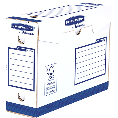 Bankers Box® Basic Heavy Duty 100 mm A4+ transfer file white/blue 20 pk
