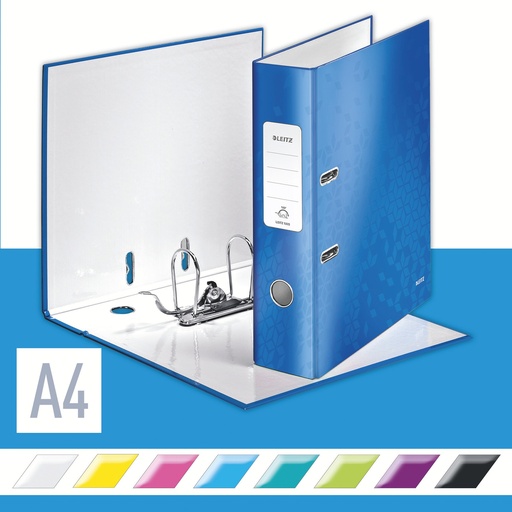 Classeur à  levier Leitz 180° WOW plastifié 80 mm bleu