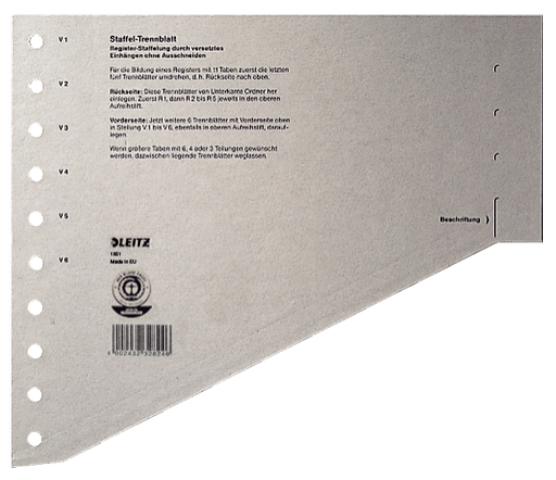 Intercalaires en carton gris 11 anneaux A4