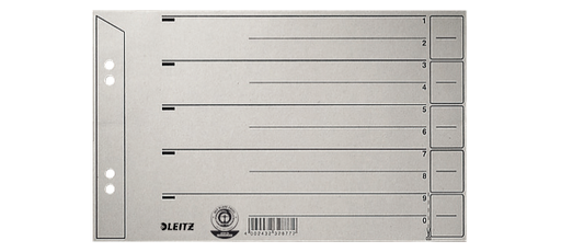 Leitz divider cardboard grey 2/4 rings A5