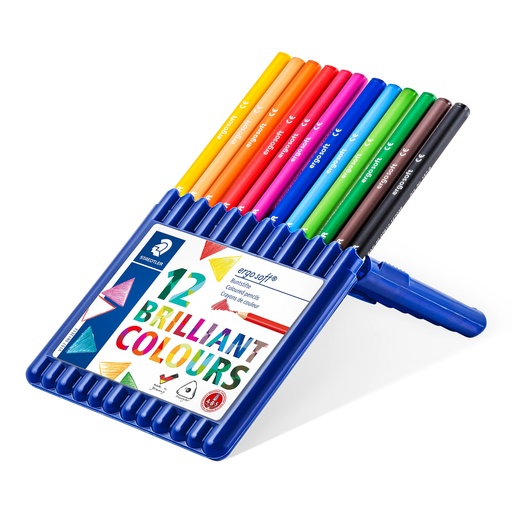 STAEDTLER Ergosoft triangular coloured pencil set 12 pcs